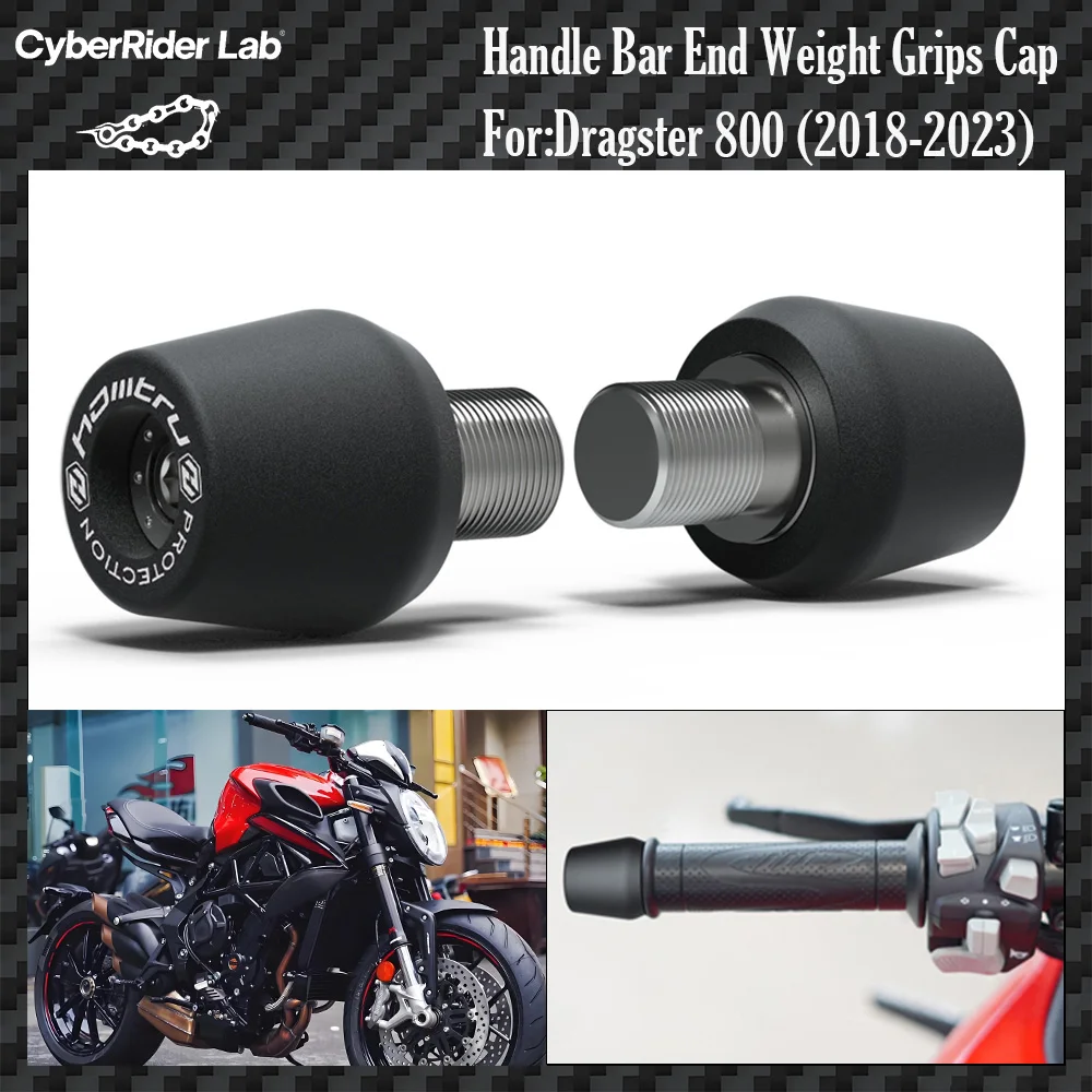 CNC Bar End Caps - Italian Weights Fall Protection Aircraft Aluminum For MV Agusta Dragster 800/Rosso 2018-2023