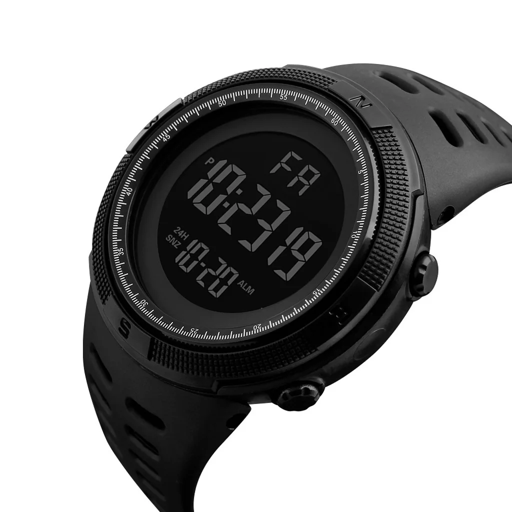 Men's Military Outdoor Sports Watch Waterproof Luminous LED Digital Wristwatch with Alarm Clock Multifunction for Student Kids