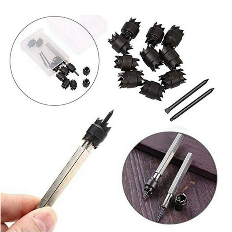 A23T 13-Piece Spot Weld Cutter Drill Bit Set, Hexagonal Handle, for Removing Spot Welds on Metal Panels, Auto Body Repair Tool