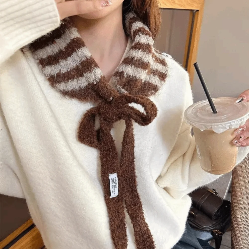 

Универсальные вязаные наушники в контрастную полоску из синтетической шерсти, индивидуальная повседневная повязка на голову, флаг, ветрозащитный, модный