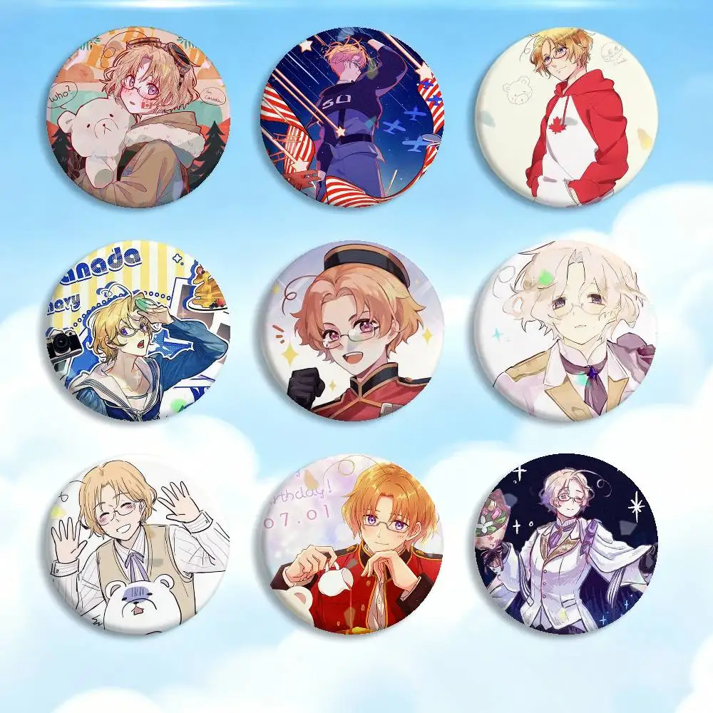 Anime H-Hetalia Canada  Badges Creative Tinplate Button PinsBrooch Badge Clothes Backpack