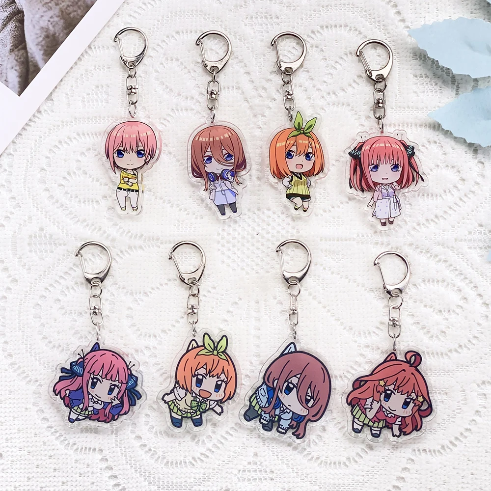 

1/10PCS Anime The Quintessential Quintuplets Acrylic Car Keychain Accessories Keyrings Friends Gifts Bag Charms Backpack Pendant