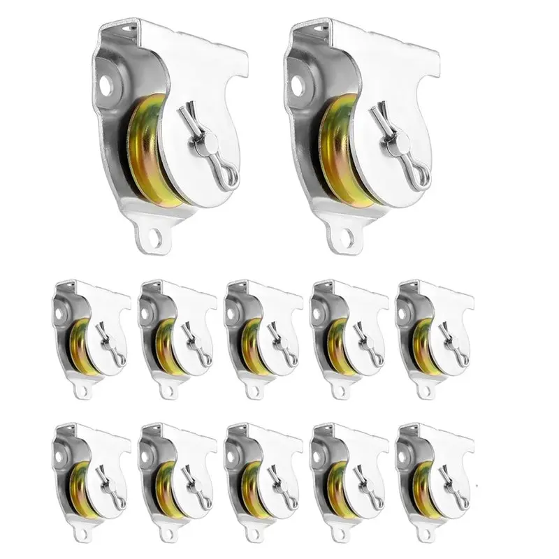 

Mar.Wall Mount Pulleys- Ceiling Mount 12 Pcs 1-1/2" V-Groove Single Pulley Hardware Accessories For 3/8" Wire Or Rope