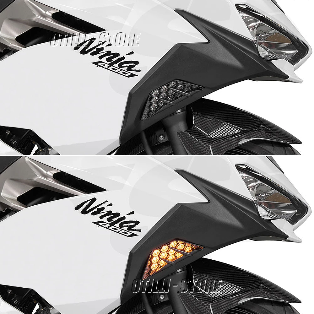 Nuevos indicadores de giro delanteros, lámpara de giro para Kawasaki ZX6R ZX-6R Ninja 300 400 650 1000 Ninja300 Ninja400 Ninja650 Ninja1000