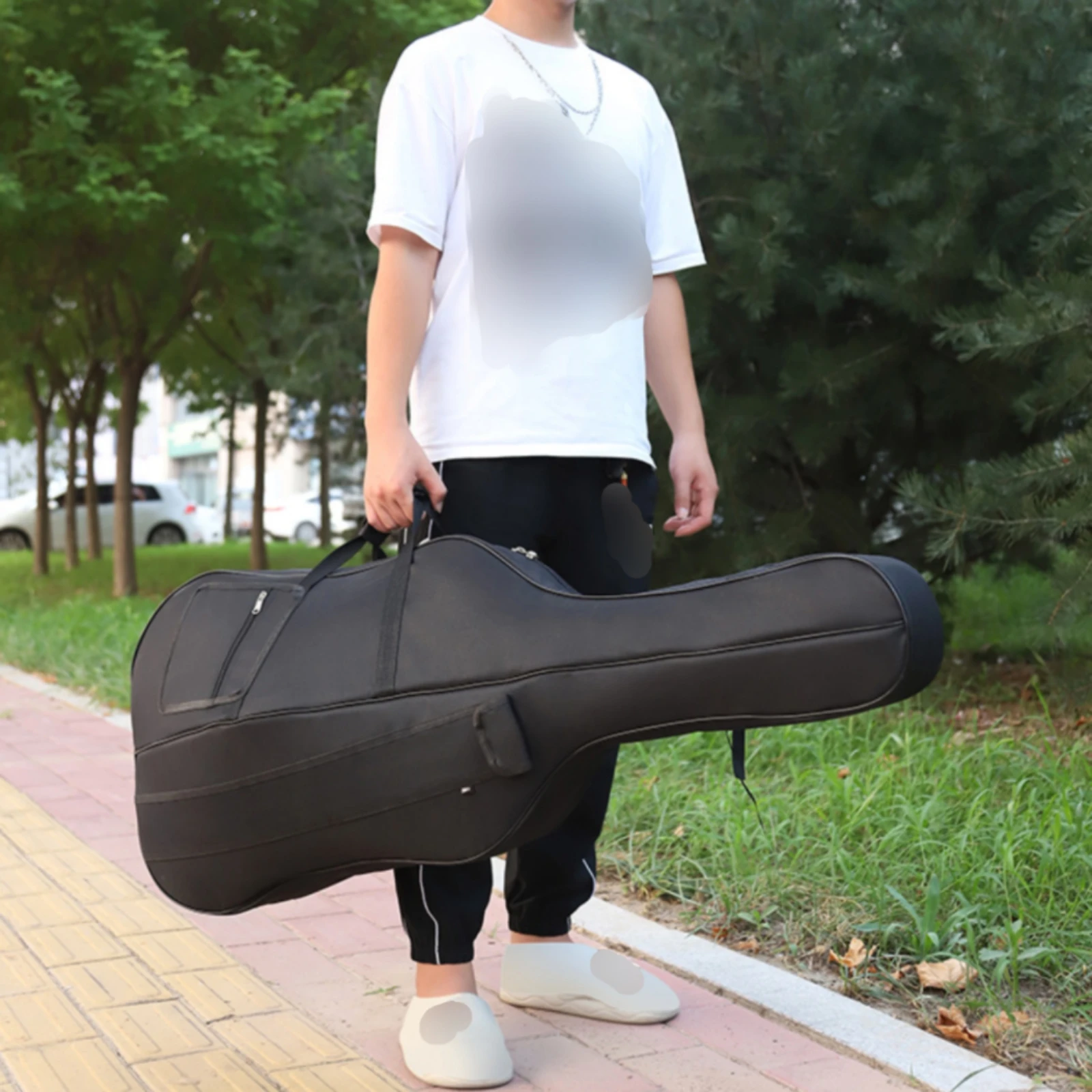 Padded Cello Gig Bag Portable Cello Gig Bag Music Transport Item Accessory Pockets Soft Interior