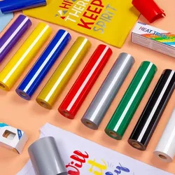 Smart Iron On Heat Transfer Vinyl for Cricut Maker 3/Explore 3,Matless cutting for long cuts up to 12ft,Outlast 50+ Washes
