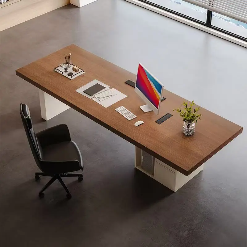 #Modern Office Desk, Solid Wood, Minimalist Style, Suitable for Executive Offices, Desks, and Computer Tables.