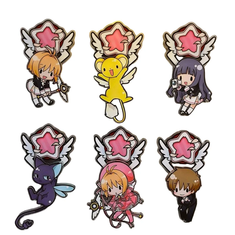 Anime cardcaptor sakura kinomoto sakura cosplay prop geladeira ímã acrílico emblema rotativo modelo ornamento acessórios bonitos