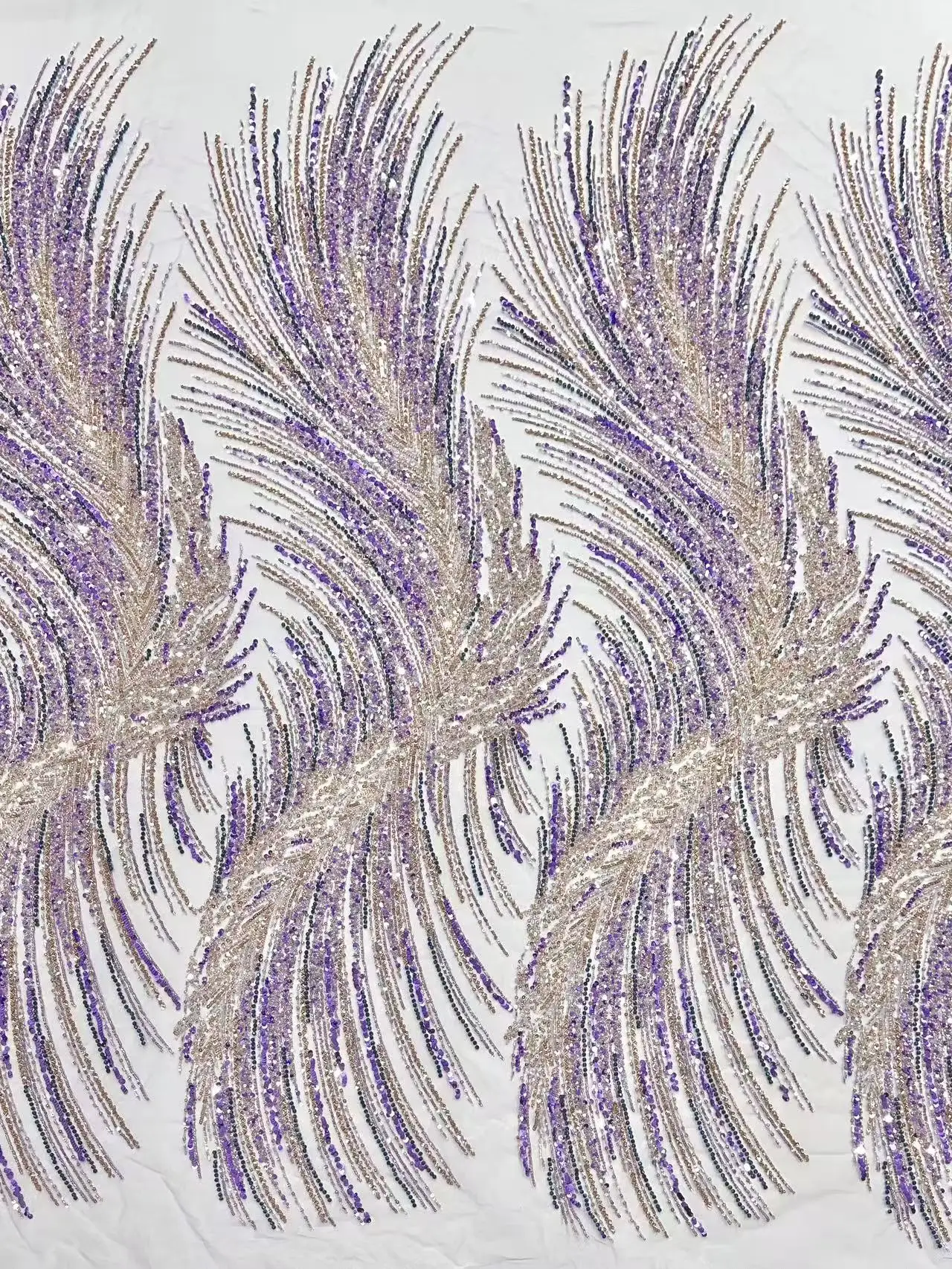 

Luxurious Nigerian African Beaded Lace Fabric 2026 High Quality Sequins Beaded Embroidery French Lace Fabric For Wedding Dress