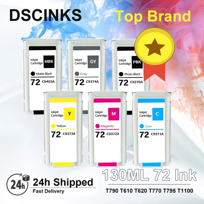 

Совместим с картриджем HP 72, с пигментными чернилами 130 мл для принтера HP T790 T610 T620 T770 T795 T1100 T1120 T1200 T1300