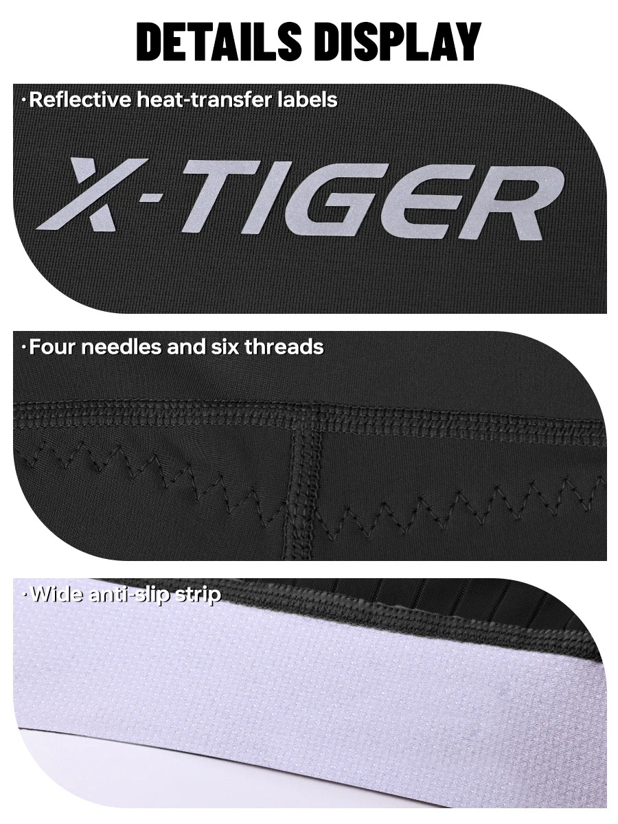 X-TIGER Herren-Fahrrad-Radhose, stoßdämpfendes Schwammpolster, MTB-Rennrad-Shorts, Sommer, atmungsaktiv, schmale Passform, Radhose – Detail 9