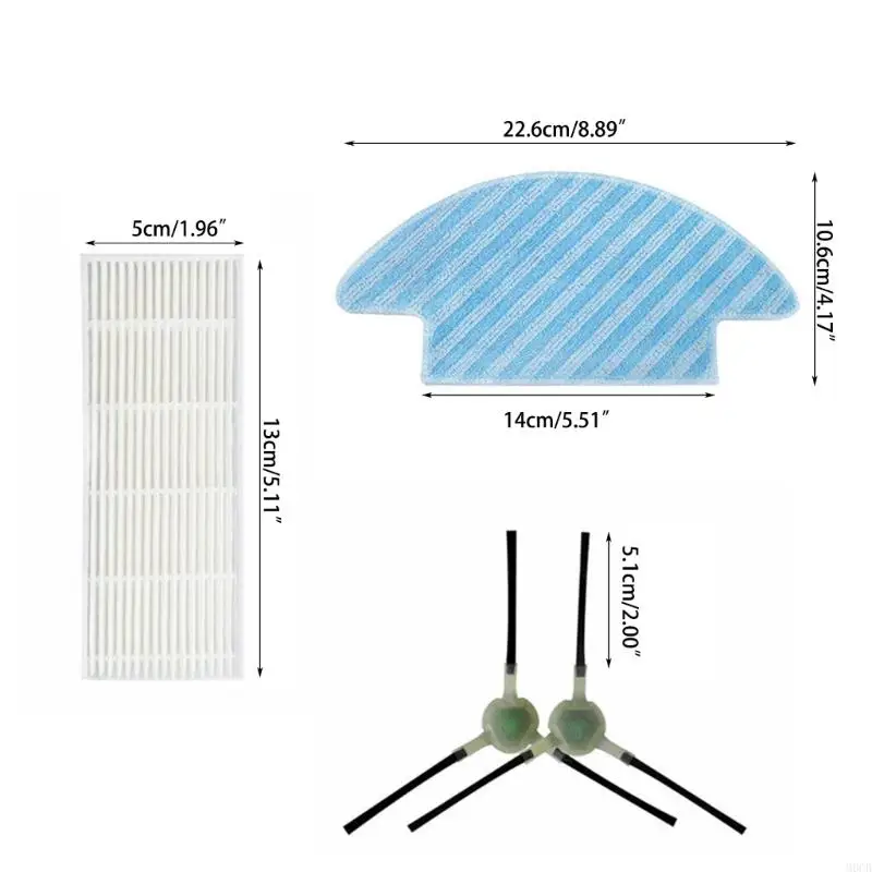 M6CB MOP Pad Side Brush Side Score CLOBOT Phụ kiện thay thế Bộ lọc vật liệu nhựa cho LEFANT M210B M210S M210B
