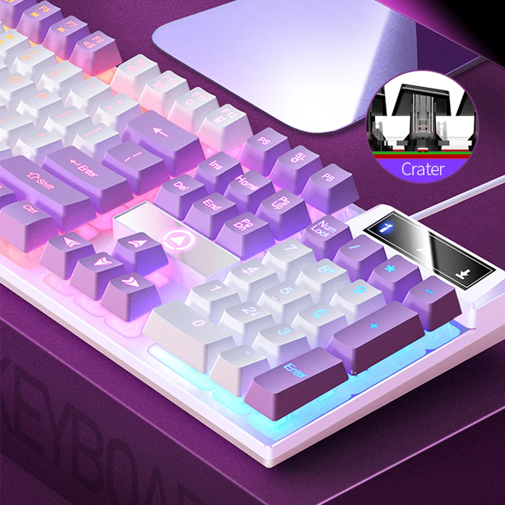 Tastiera da gioco a 104 tasti tastiera cablata corrispondenza dei colori retroilluminata sensazione meccanica Computer periferiche E-sport per Laptop Desktop