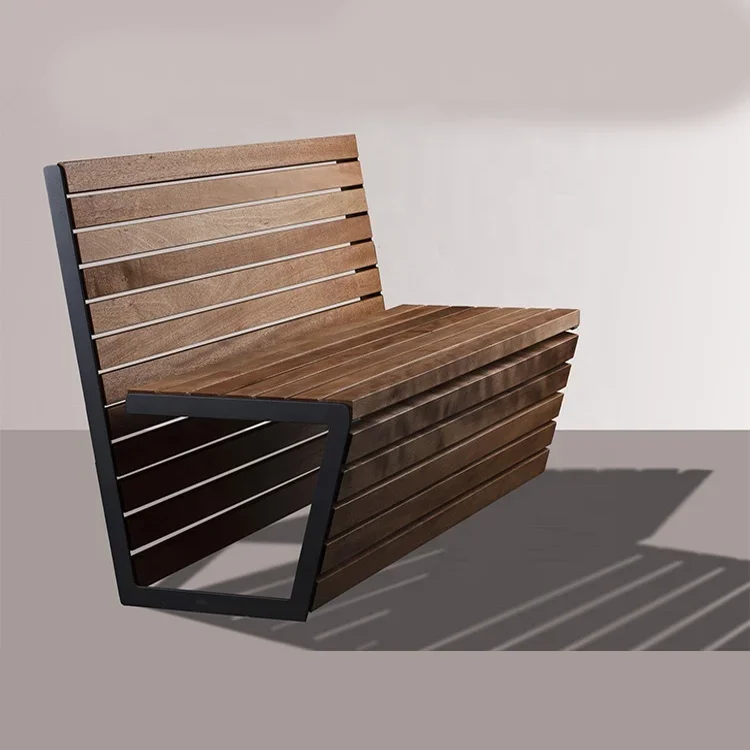 New Street Furniture Park Long Wpc Plastic Solid Wood Garden Outdoor Benches