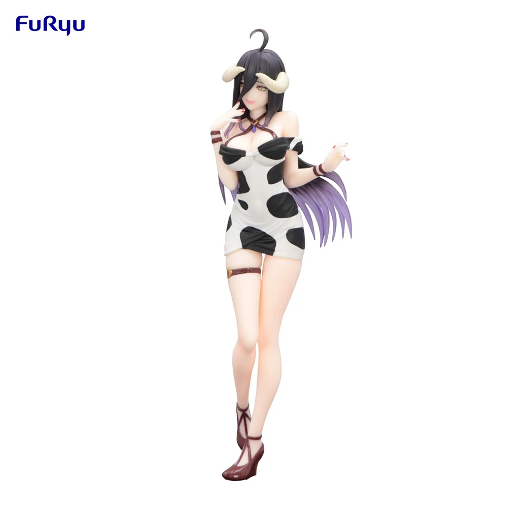 IN Stock Original FuRyu Trio-Try-iT OVERLORD Albedo  Mini Dress Cow Print Ver.  Action Figure 21Cm PVC Model Collectible Gift ﻿