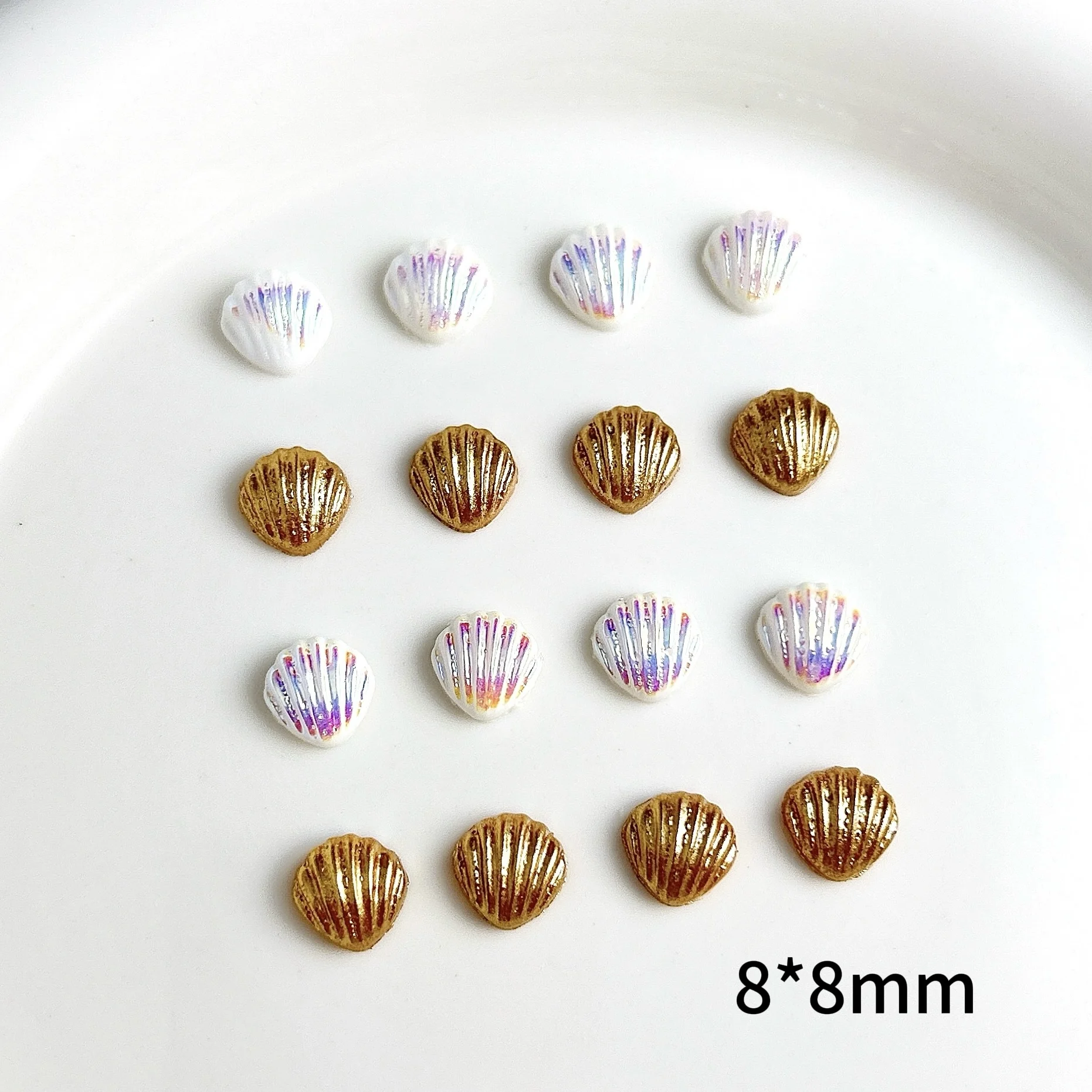 30 قطعة التدرج الملونة قذيفة مسمار الفن زينة ثلاثية الأبعاد مقلد الاصطناعي قذيفة الراتنج مسمار السحر اكسسوارات DIY بها بنفسك مانيكير