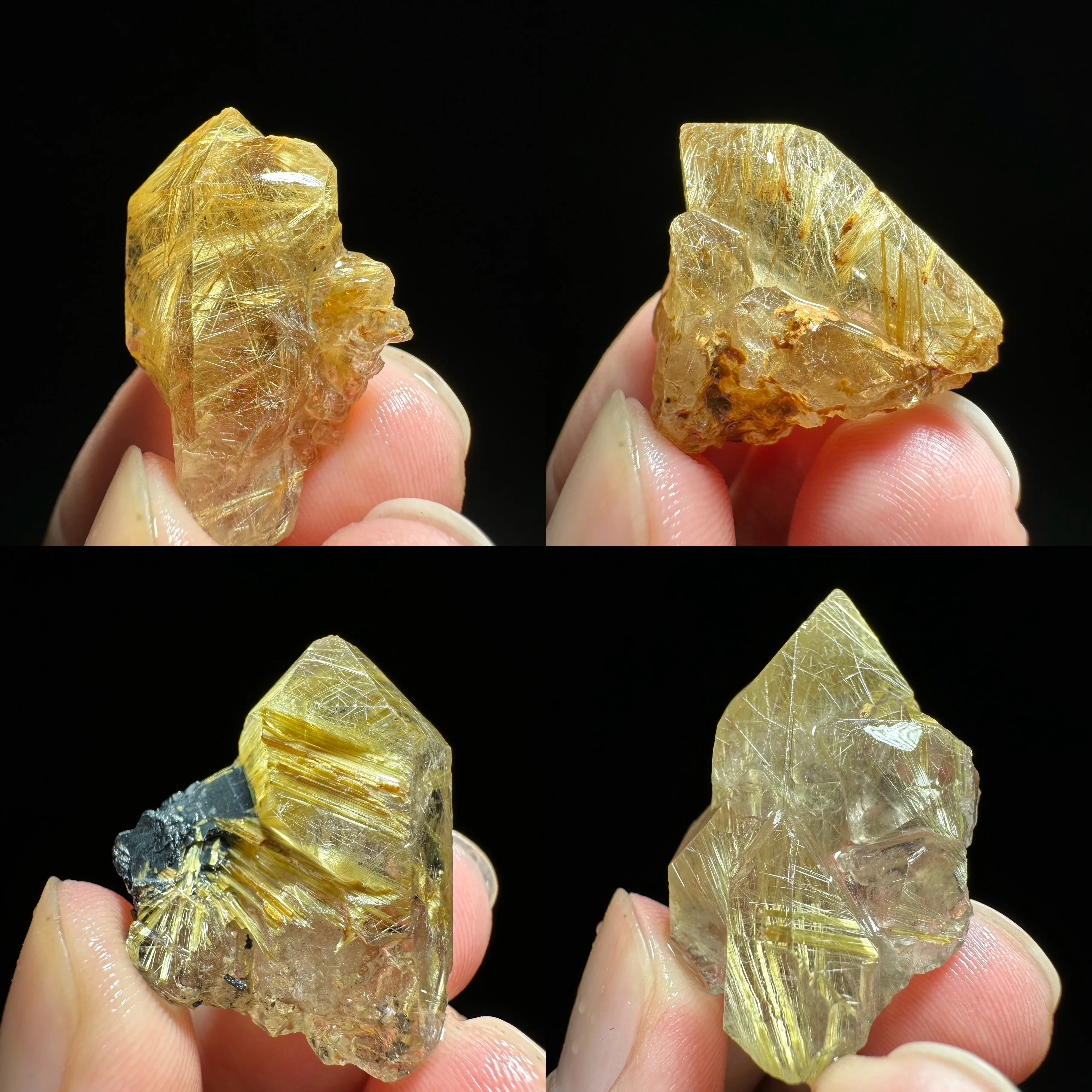 Natural Golden Rutilated Quartz Rough Crystal Specimen Rutile Inclusion Reiki Healing Collectible Stone