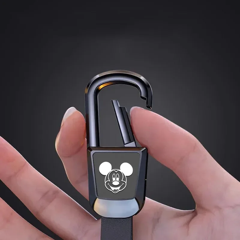 Creative Mickey Key Chain Buckle Leather Alloy Car Keyrings Pendant  for Jeep Citroen Dodge Jaguar MINI Cooper KIA Audi Toyota view 2