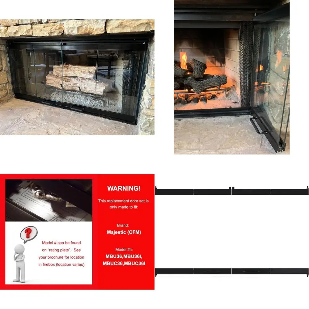 

Majestic MBU36 Series Black Glass Door Fireplace - Elegant High-End Design