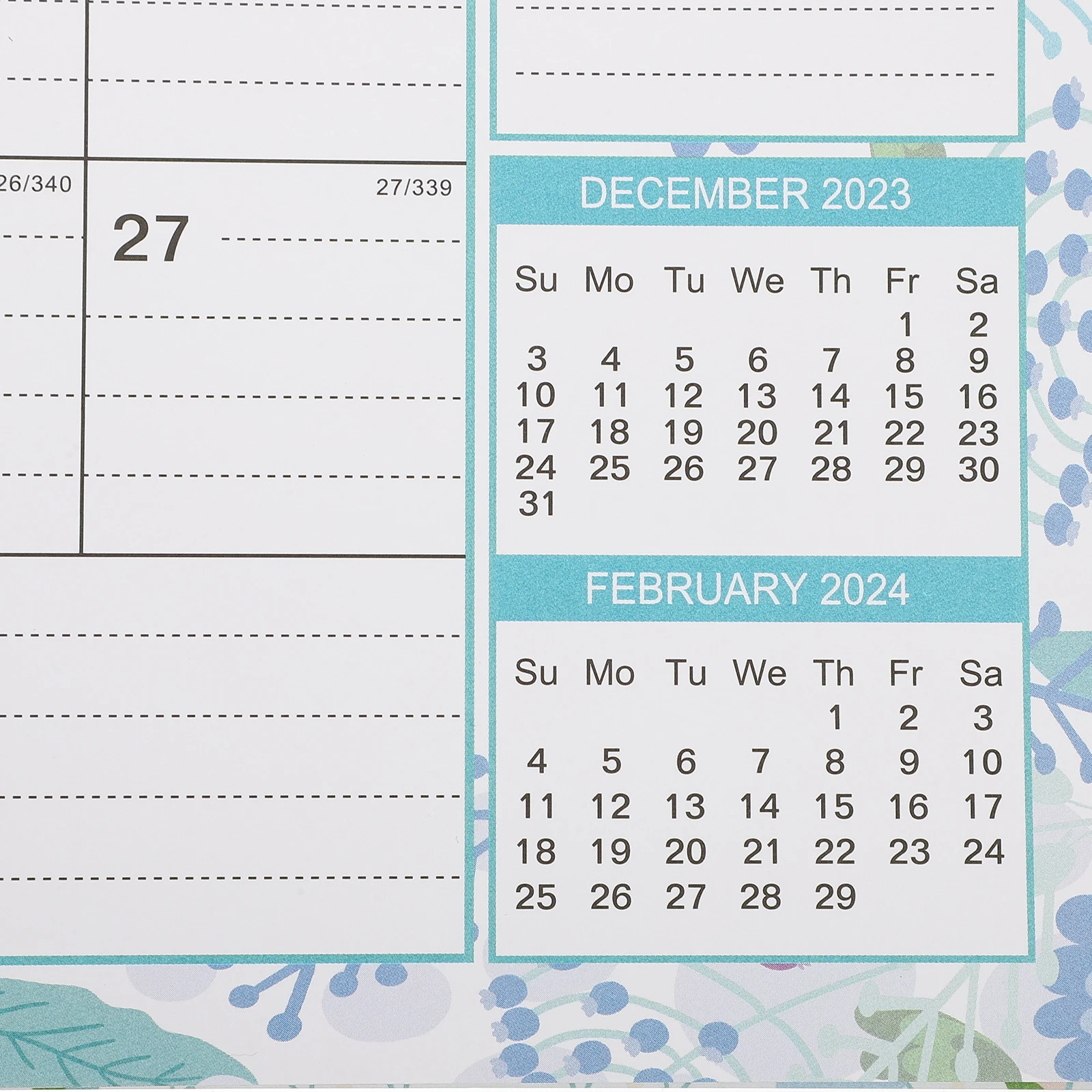 

18pcs 2024 Wall Calendar English Monthly Hanging Noting Office Accessory Paper Craft Practical Daily Use Home Supplies