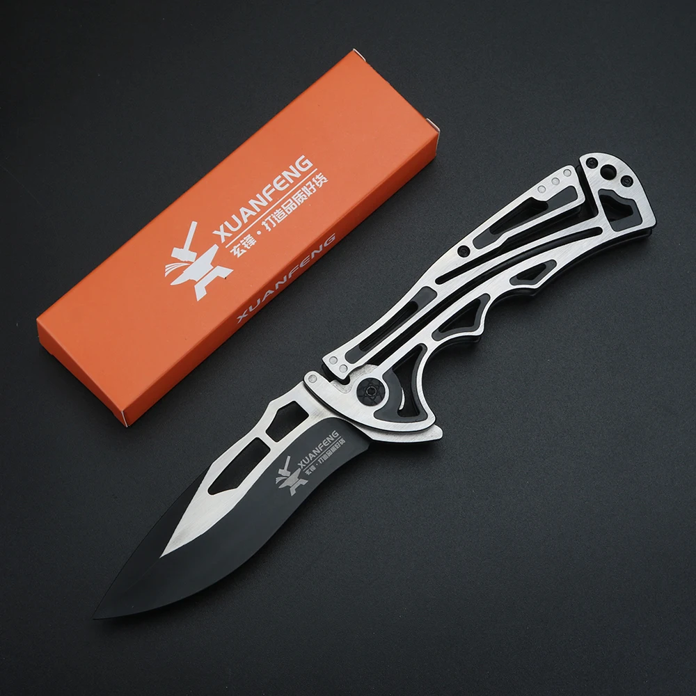 XUANTENG Golden Outdoor Folding Knife, Carry Anywhere Camping, Barbecue, Fruit Knife, Multi functional EDC Knife