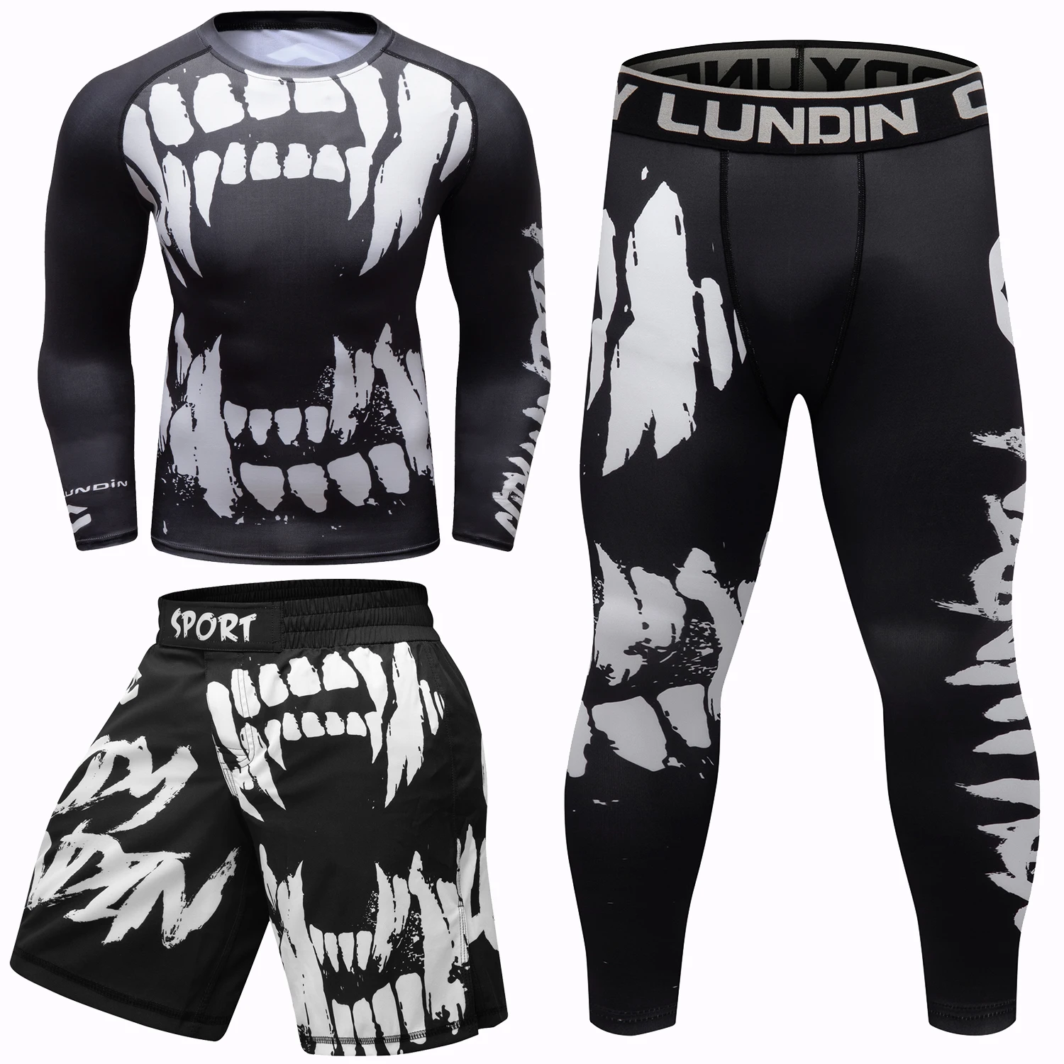 MMA Compression Jiu Jitsu T-Shirt Bjj Rashguard Men kickboxing Sportsuit MMA T-shirt Muay Thai Shorts Boxing Set Rash Guard