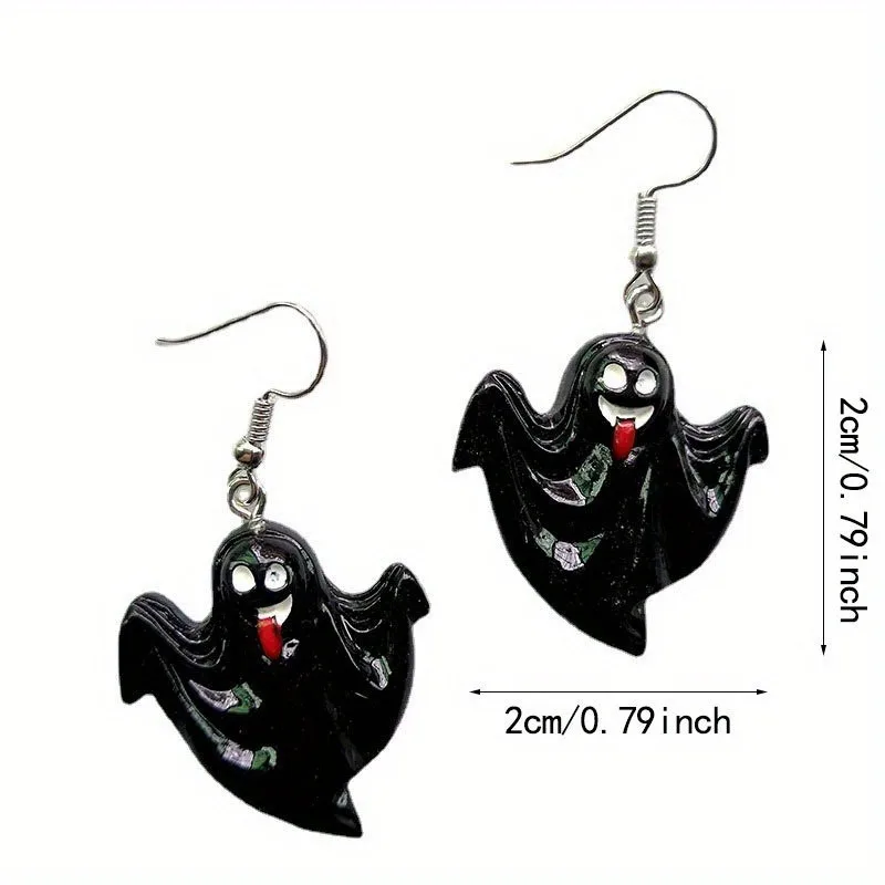 Halloween Ghost Castle Pumpkin Skeleton Evil Bat Personality Punk Hip Hop Party Popular Jewelry Earrings Halloween Day Earrings