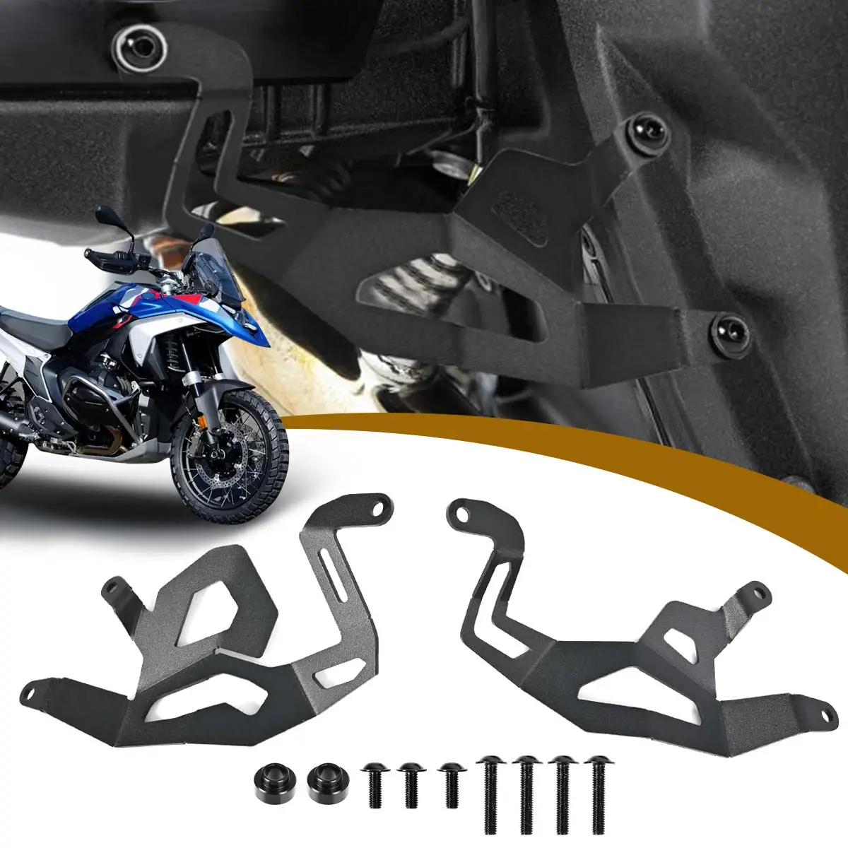 1 par de capa protetora para sensor de motocicleta, capa lateral do motor, grelha preta para bmw r1300gs r 1300 gs 2023 2024