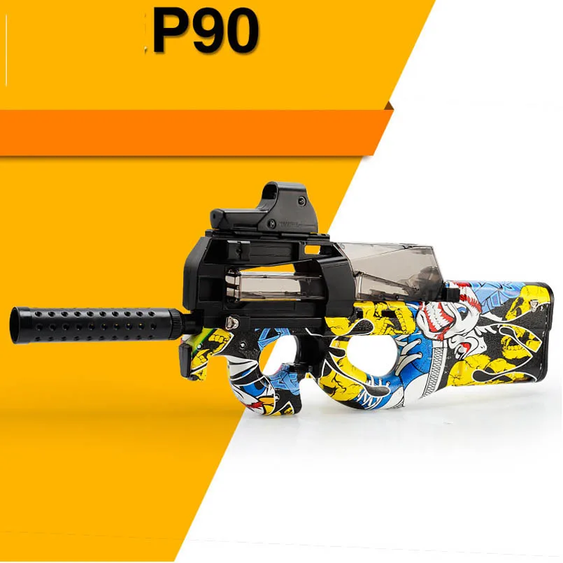 P90 Toy Gun Soft Bullet Gun, Shoot Weapon, Water Gel Bomb, Electric Paintball Toy Gun, Rifle for Children, Boy Outdoor Gel Ball, Fake Gun