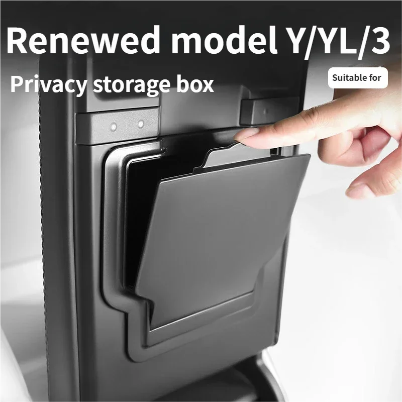Armrest Hidden Storage Box For Tesla Refreshed Model Y/YL/3 ABS Car Hidden Storage Box Center Console Armrest Cover Organizer