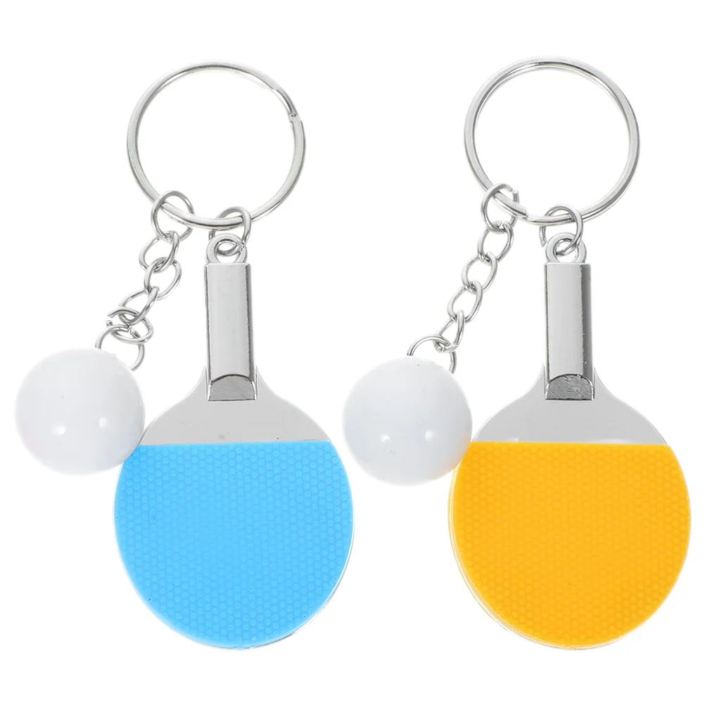 2 Pcs Table Tennis Keychain Car Accessories Keychains Mini Backpack Match Prize