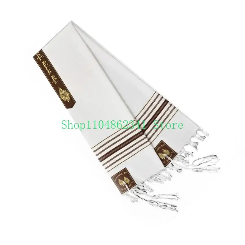 

652F Traditional Jewish Prayers Shawl 71Inch Length Scarf for Religious Event Wear