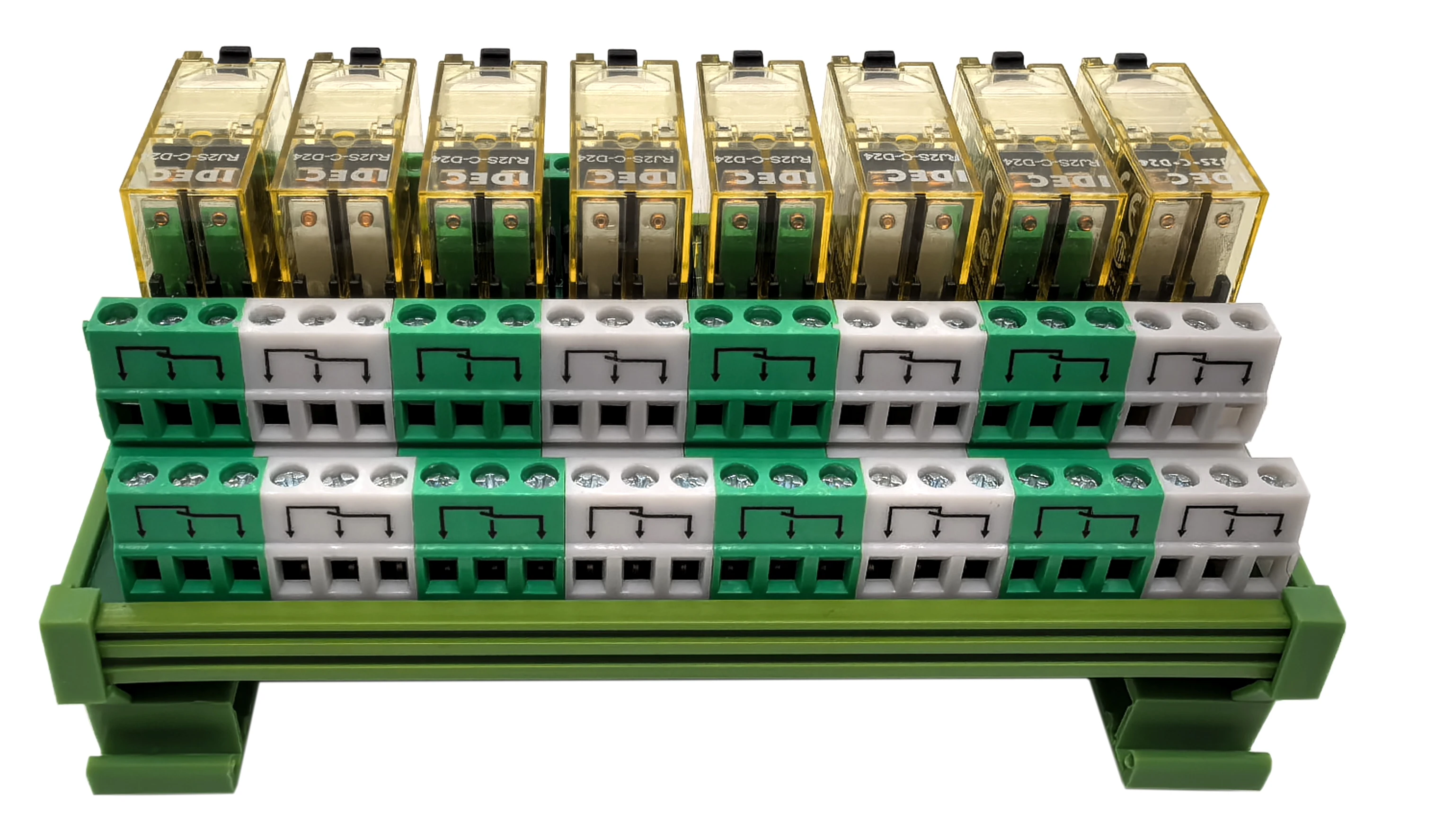 8 Channel DPDT DIN Rail Mount RJ2S 24V Interface Relay Module