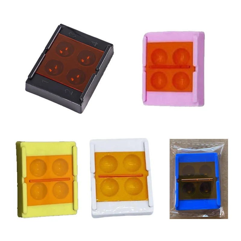 

4 Holes Dental Shade Light Box Mix Composite Hood Case Protector Veneer Storage Box Denture Teeth Patch Shading Organizer Tools