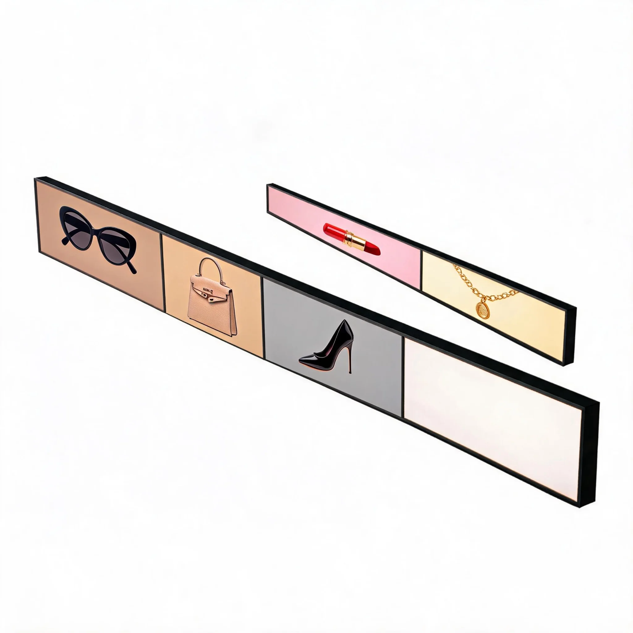 Custom SEG Fabric Light Box Long Slim Custom LED Advertising Lightbox Sign For Supermarket Cosmetic Shelf Makeup Shop