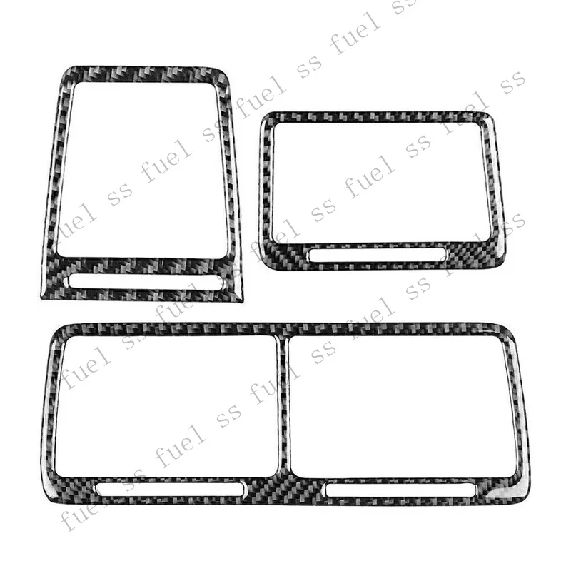 S+ 3x Carbon Fiber Interior Air Vent Outlet Cover Trim For Dodge Challenger 2008-14