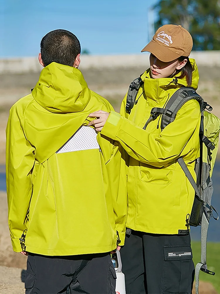 

PaulFrank Outdoor Casual Hooded Jaet for Couples Spring Autumn Loose Hiking Clothes Windproof Polyester Long Sve Zipper