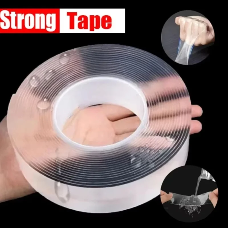 5m/3m/2m/1m Nano Tape Extra Strong Double Sided Adhesive Tape Transparent No Trace Reusable Waterproof Super Glue Tape For Home