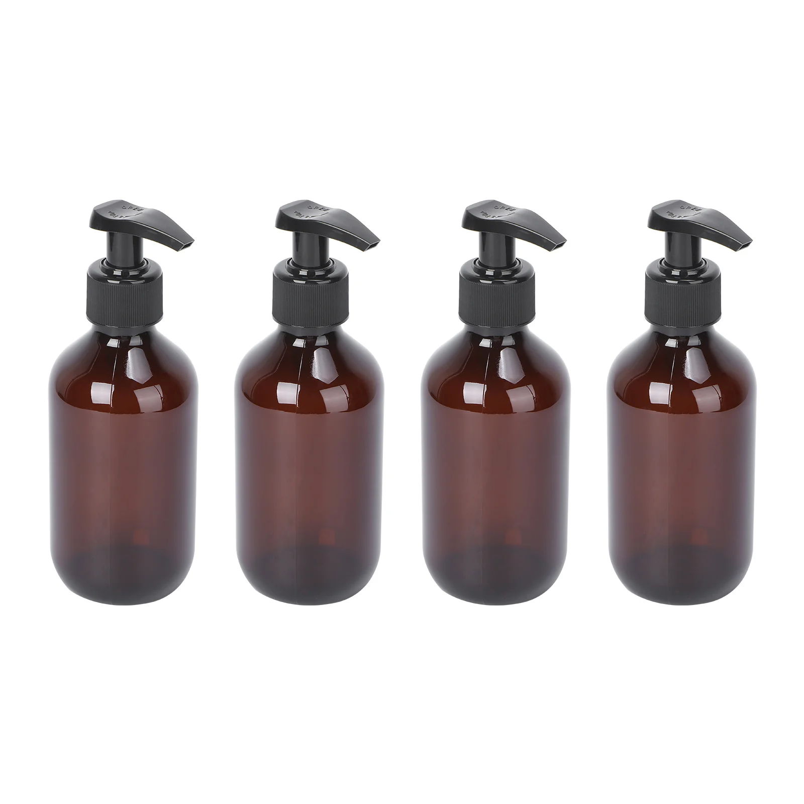 4Pcs 300ml Subpackaging Bottle Refillable Empty Pe Press Pump for Lotion Shampoo Soap Portable Travel Home Bathroom Hotel