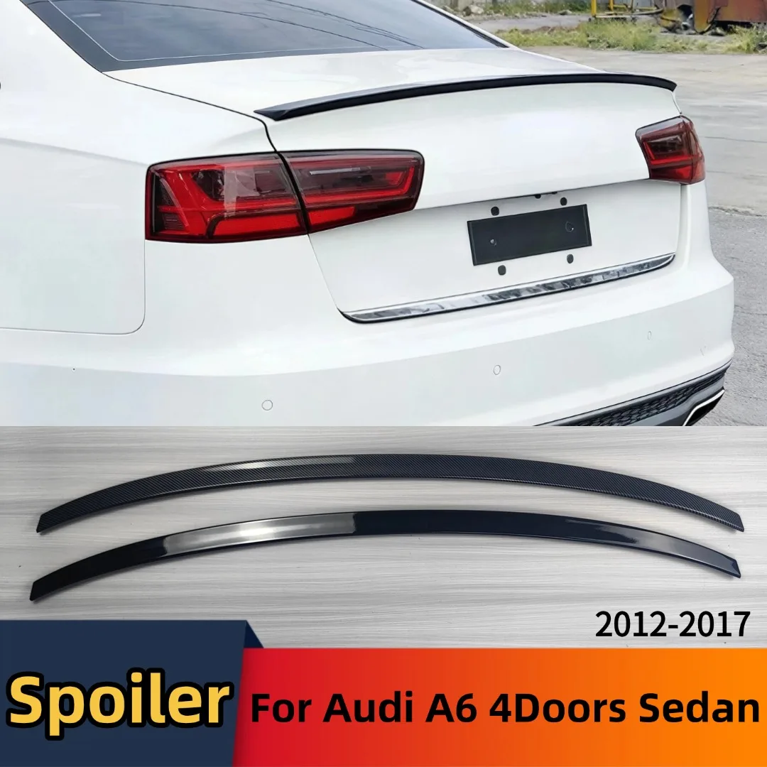 

For Audi A6 S6 C7 4Doors Sedan 2012-2017 Racing Sport Rear Trunk Spoiler Wing Glossy Black Body Kit Tail Airfoil Tuning Boot Lip