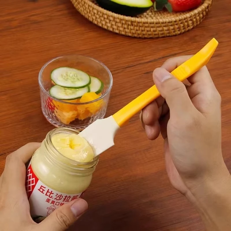 

Silicone Spatula for Baking Cream Butter Jam Spreading Can Jar Bottom Scraper Baking Tools Kitchen