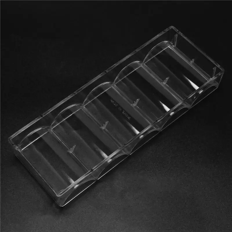 ABFU-40Pcs Professional Acrylic Poker Chips 100 Chip Trays (Without Cover)