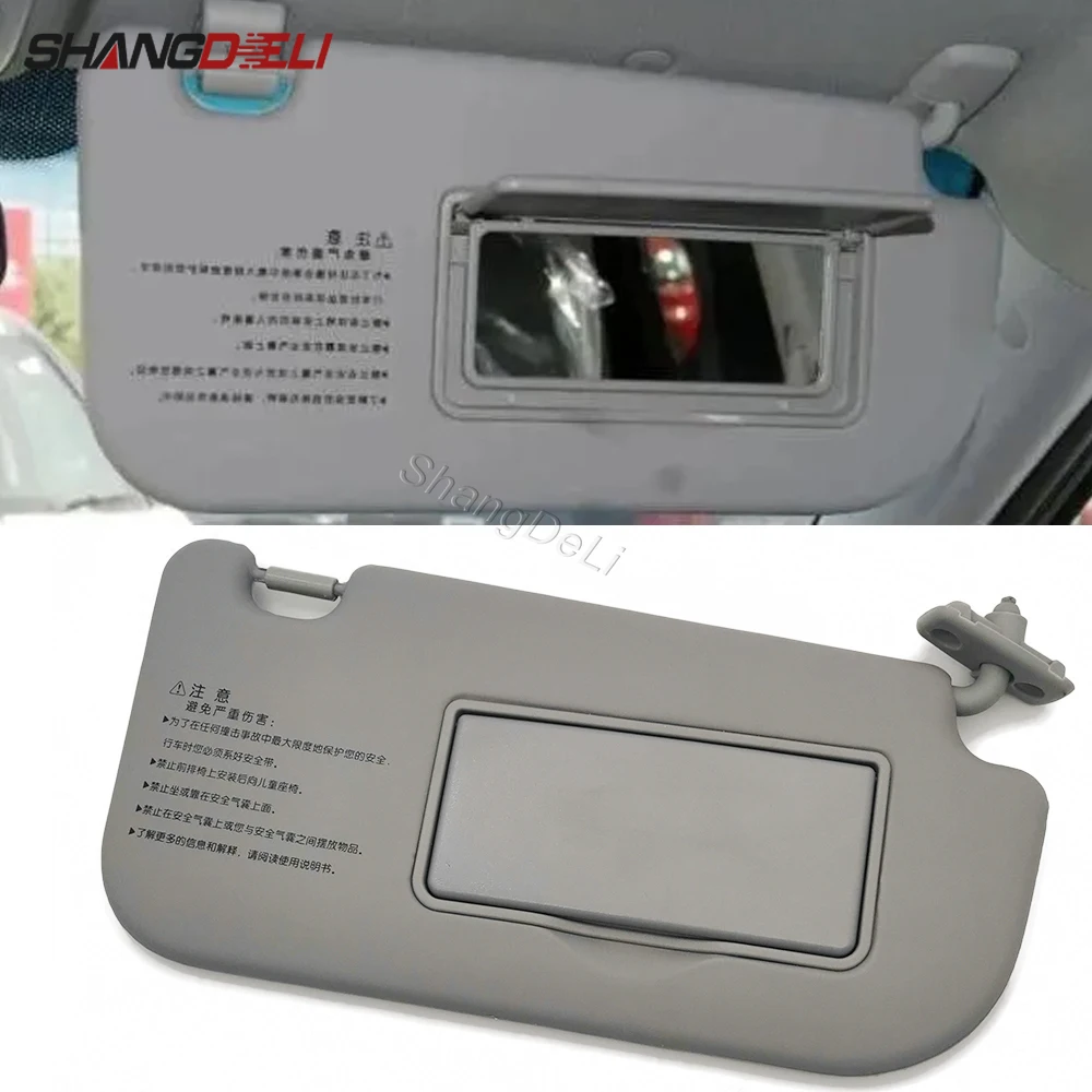 

Gray Right Side Car Inner Sun Visor With Mirror For Kia Sportage 2005 - 2010 Accessories