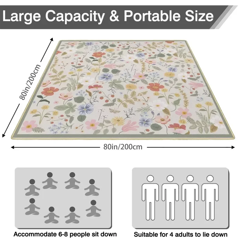 Customized oversized folding camping mat waterproof and sand-proof portable washable beach picnic mat suitable for living