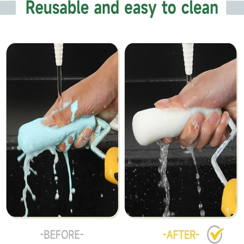 10PCS Rolos de Pintura de Espuma de Alta Absorção de 4 Polegadas, Mini Mangas de Rolos de Pintura, Esponjas para Pintura e Decoração