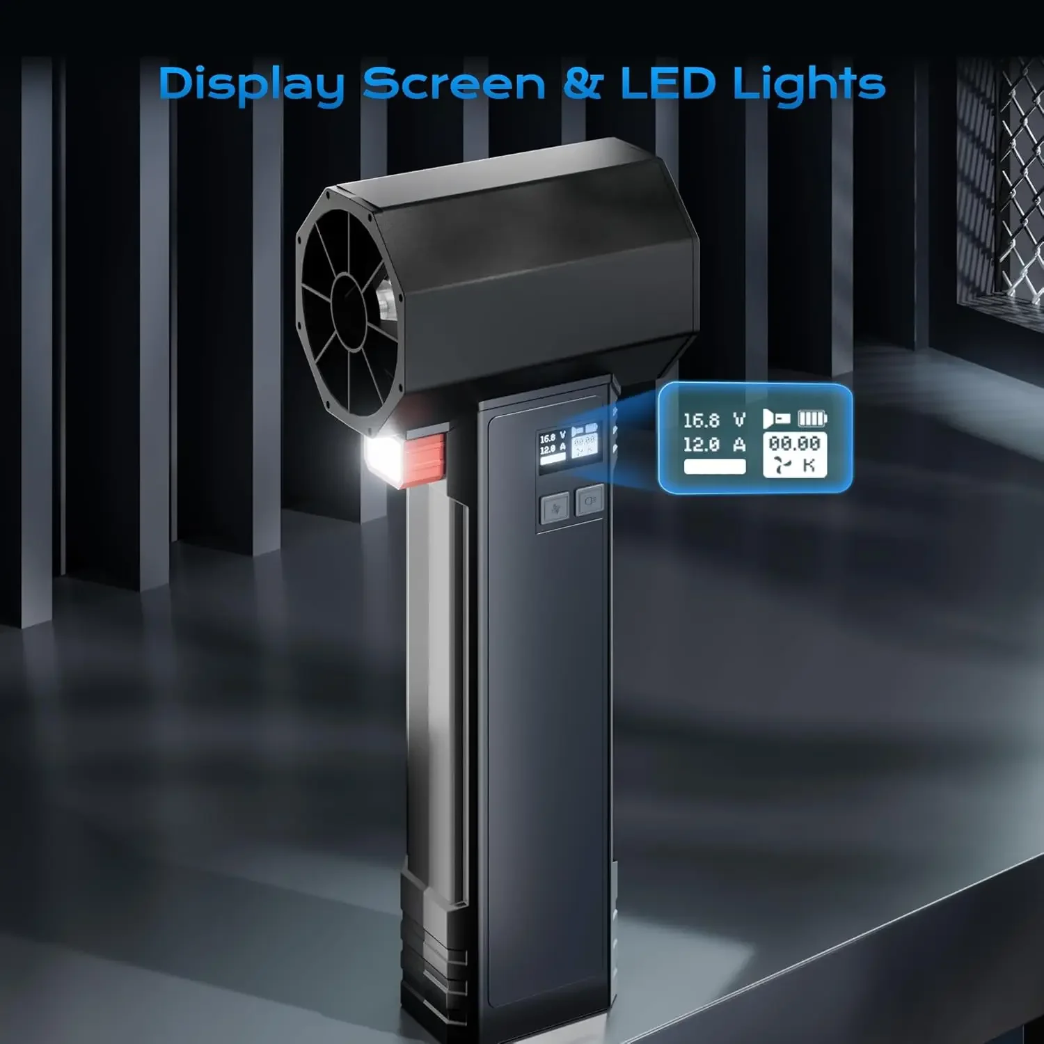 سيارة منفاخ هواء عنيف قوية يده توربو مروحة نفاثة مع إضاءة LED 64 مللي متر فرش السيارات عالية السرعة 4000mA 1600G التوجه