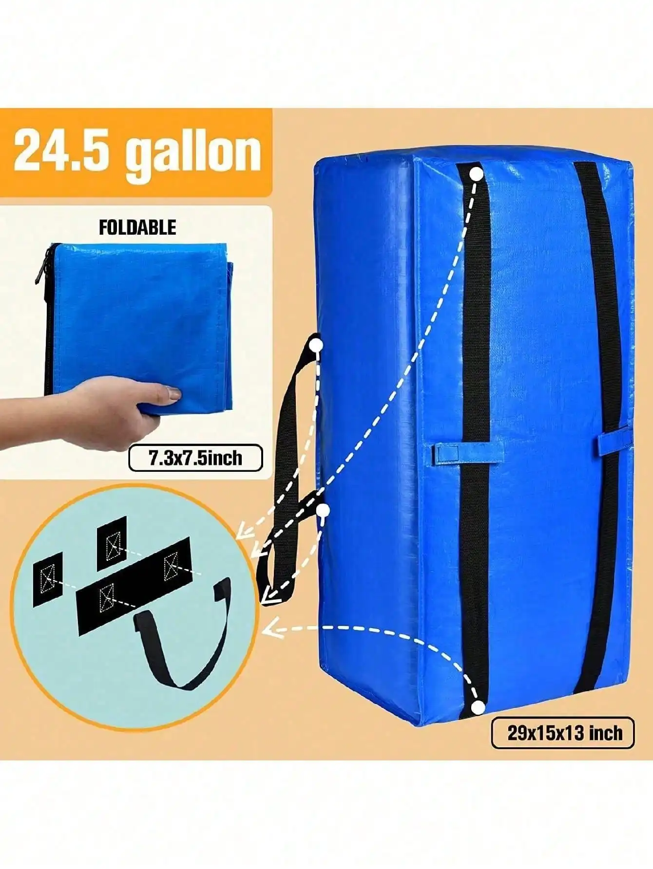 1/2/4 قطعة حقيبة حمل متعددة الوظائف ذات سعة كبيرة من مادة البولي ايثيلين مع حزام كتف، حقيبة تخزين خشبية على شكل أوراق شجرة عيد الميلاد، حقيبة تخزين كبيرة جدًا لمستلزمات التخزين، حقيبة تخزين كبيرة جدًا، حقيبة تخزين مقاومة للاهتراء، متوافقة مع عربة التسوق في الشتاء، حقيبة غرفة النوم، متوافقة مع Ikea