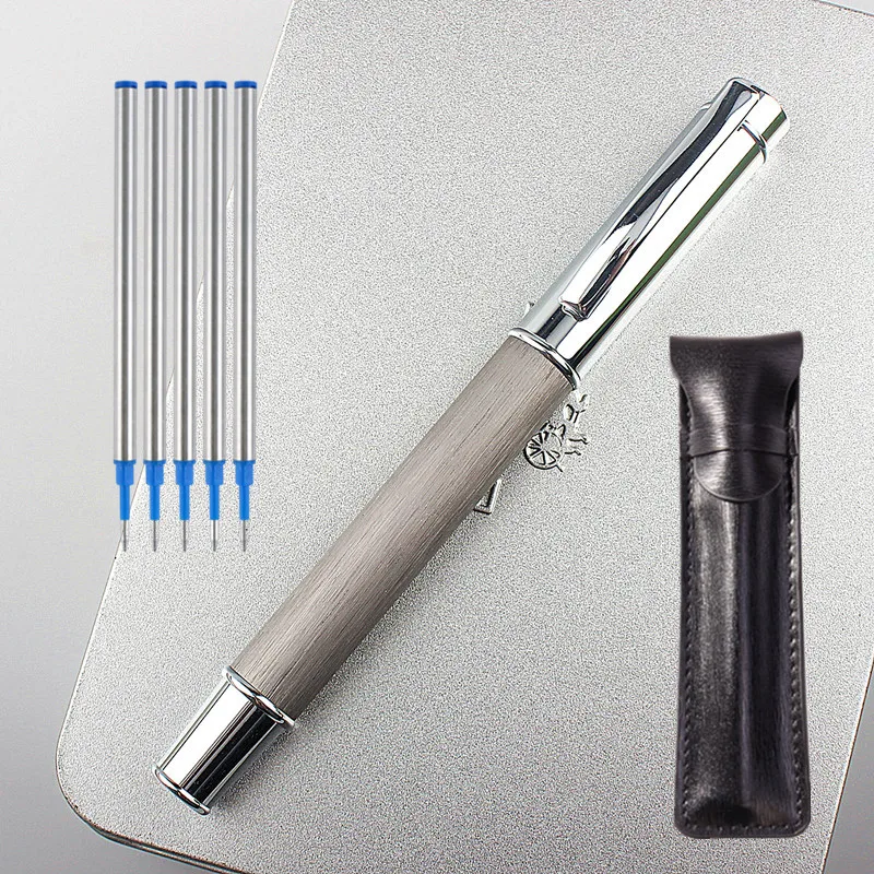 Fashion Design wood Metal Roller Ballpoint Pen Office Executive Business Men Signature Writing Pen Gift suit