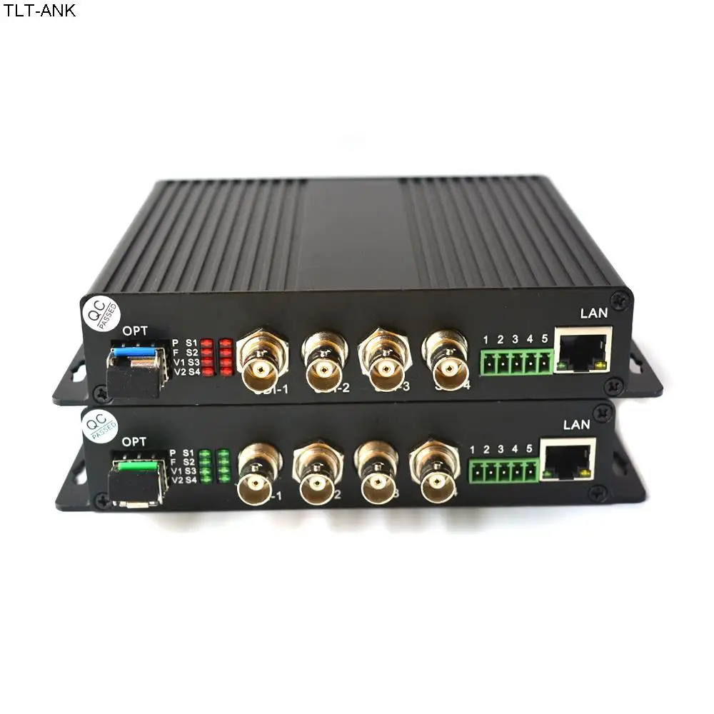 4ช่อง HD SDI over ใยแก้วนำแสง Media Converter, VIDEO AUDIO Ethernet over Fiber, พร้อมโมดูลออปติคัล2SFP, LC สำหรับ HD SDI กล้อง