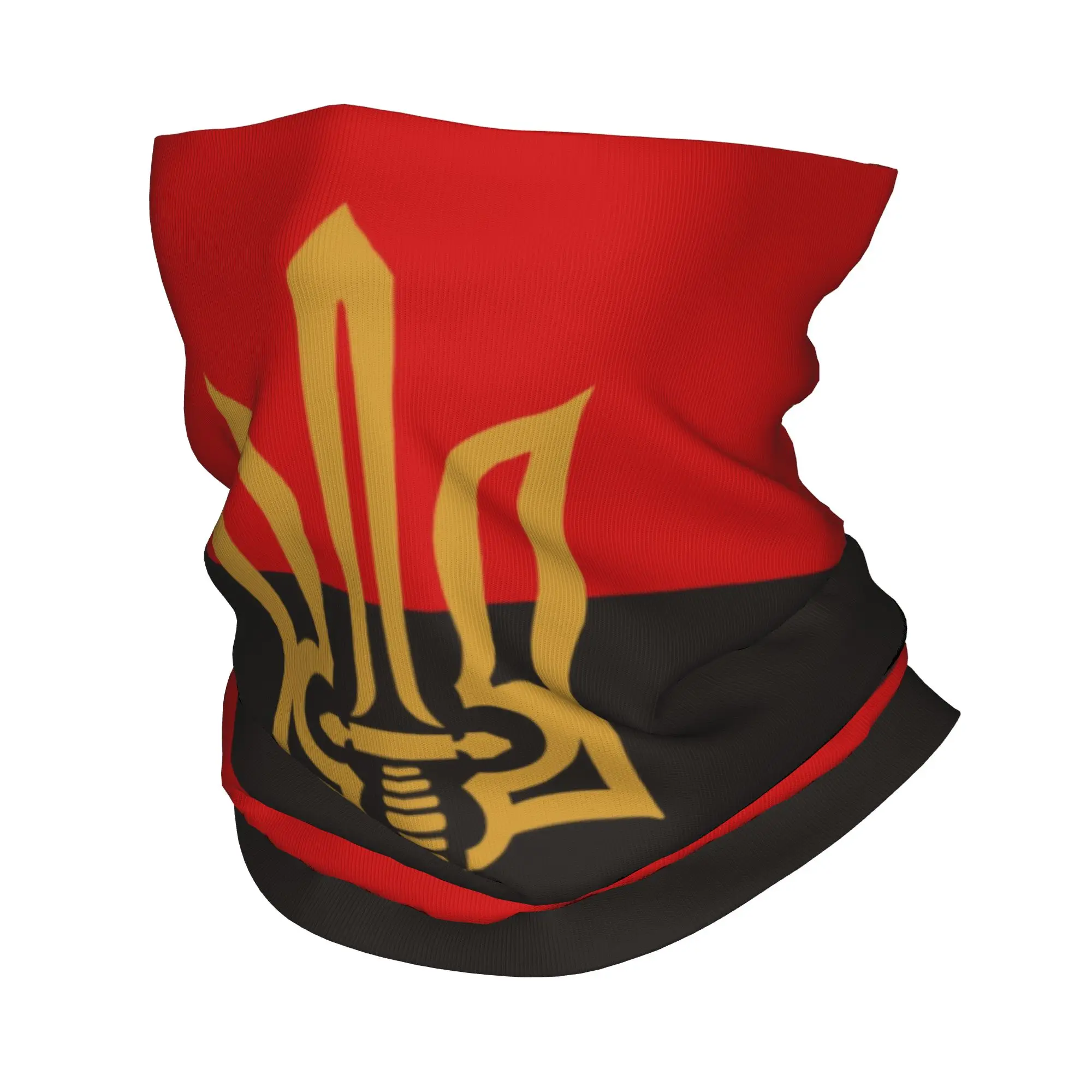 

Stylized Tryzub And Red Black Bandana Neck Gaiter Windproof Face Scarf Cover Coat Of Arms Ukraine Flag Headwear Tube Balaclava